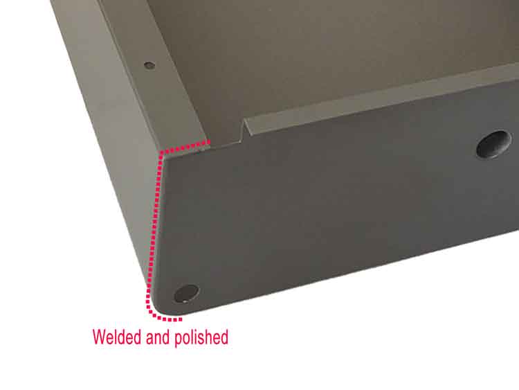 sheet metal drawer outside corner