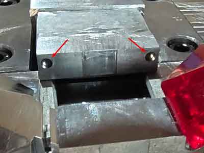 holes in the mold to make the poles lego parts